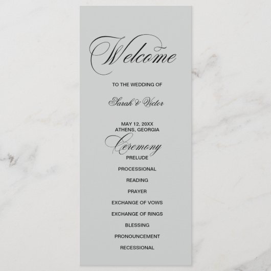 Elegante doppelseitige Programmkarte Programm (Vorderseite)
