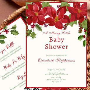 Elegante doppelseitige Weihnachts-Baby-Shower-Einl Einladung