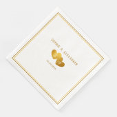 Elegante Doppelte Herz-Initialen Hochzeit Serviette (Ecke)