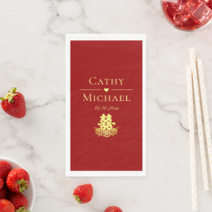Elegante doppelte Zufriedenheit Rose Chinesische H Serviette