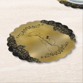 elegante dorado con rosas untersetzer (angewinkelt)