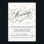 Elegante Dot Gold Hochzeit Einladung<br><div class="desc">Festig und stilvoll; diese moderne, schicke Einladung Glitzern mit Golddots und ein luftiger Schriftart in Schwarz und Gold, der für Romantik sorgt. Die Matching-Rettetest-the-Date- und Antwortkarte ist ebenfalls verfügbar. Fügen Sie eine Hochzeits-Briefmarke aus unserer umfangreichen Portosammlung hinzu, die perfekt zu Ihrer Einladung passt. Umschläge, Umschlagrahmen und Pocketfold®-Gehäuse sind als Add-on...</div>