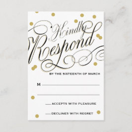 Elegante Dot Gold Reaktion RSVP Karte