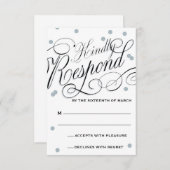 Elegante Dot Silver Response RSVP Karte (Vorne/Hinten)