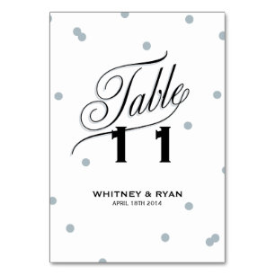 Elegante Dot Silver Table Cards Tischnummer