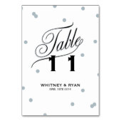 Elegante Dot Silver Table Cards Tischnummer (Vorderseite)