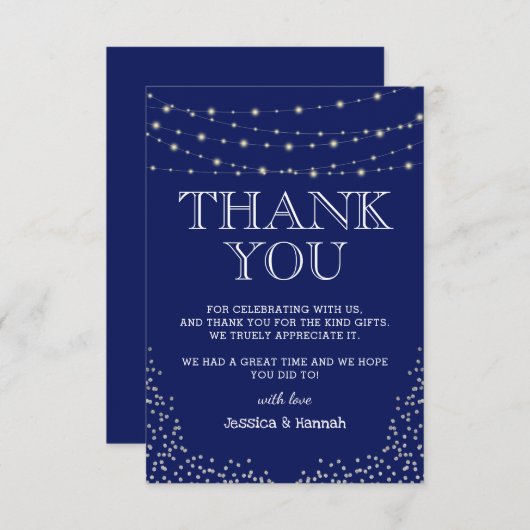 Elegante Double Celebration Birthday Party Dankeskarte (Vorne/Hinten)