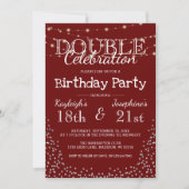 Elegante Double Celebration Birthday Party Einladung (Vorderseite)