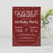 Elegante Double Celebration Birthday Party Einladung (Stehend Vorderseite)