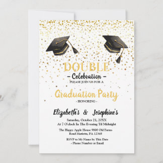 Elegante Double Celebration Graduation Party 2025 Einladung