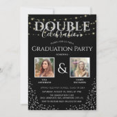 Elegante Double Celebration Graduation Party Einladung (Vorderseite)