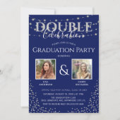 Elegante Double Celebration Graduation Party Einladung (Vorderseite)