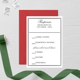 Elegante Double Frame Wedding RSVP Karte