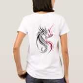 Elegante Dragon-Linienkunst T-Shirt (Rückseite)