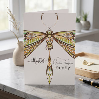Elegante Dragonfly Dankeschön-Karte Karte