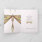 Elegante Dragonfly Dankeschön-Karte Karte (Innenseite)