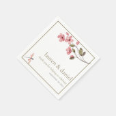 Elegante Dragonfly Dusty Pink-Wildblume Serviette (Ecke)