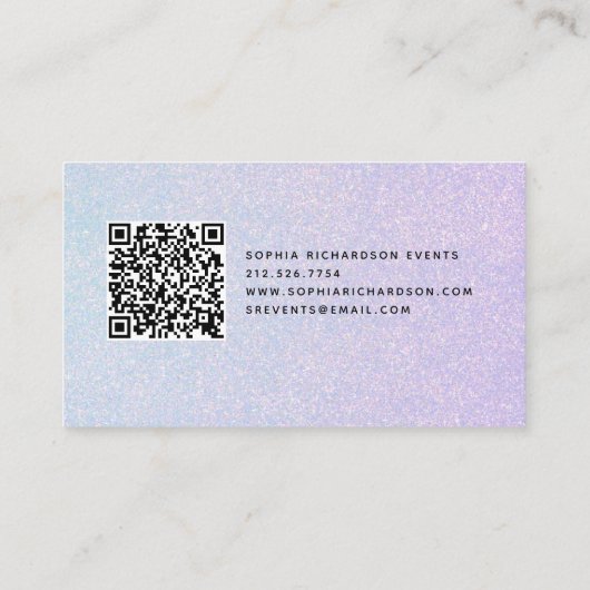 Elegante Dreamy Pastel mit QR-Code Visitenkarte (Rückseite)