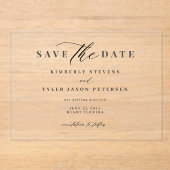 Elegante Drehbuch einfache moderne Hochzeit speich Acryleinladungen (Vorderseite)