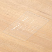 Elegante Drehbuch einfache moderne Hochzeit speich Acryleinladungen (Ablage )