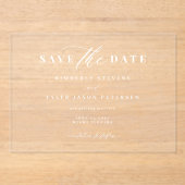 Elegante Drehbuch einfache moderne Hochzeit speich Acryleinladungen (Vorderseite)