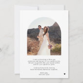 Elegante Drehbuch Neuvermählten Hochzeit Foto dank Einladung (Rückseite)