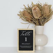 Elegante Drehbuch Schwarz & Weiß Fun Fakten Hochze