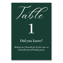 Elegante Drehbuch smaragdgrüne Fun Fakten Hochzeit