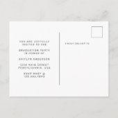 Elegante Drei Foto Minimalistischer Abschluss Ankündigungspostkarte (Rückseite)