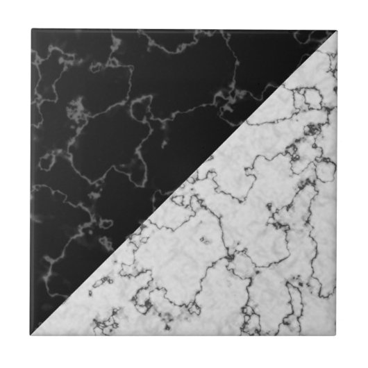 Elegante Dreiecke aus schwarzem und weißem Marmor Fliese (Vorderseite)