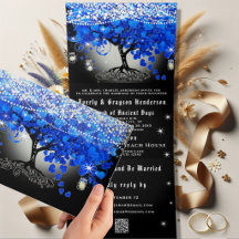 Elegante dreifache Herzblatt-Hochzeit enthält RSVP