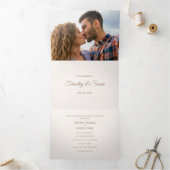 Elegante Dreifachfalte hinzufügen Foto Hochzeit Ei Dreifach Gefaltete Einladung (Innenseite)