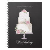 elegante dreistöckige Hochzeitstorte Notizblock (Vorderseite)