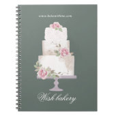 elegante dreistöckige Hochzeitstorte Notizblock (Vorderseite)