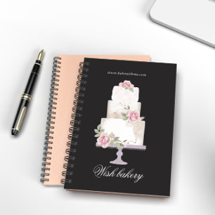 elegante dreistöckige Hochzeitstorte Notizblock