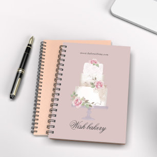 elegante dreistöckige Hochzeitstorte Notizblock
