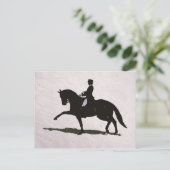 Elegante Dressage Horse & Rider Postkarte (Stehend Vorderseite)