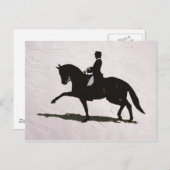 Elegante Dressage Horse & Rider Postkarte (Vorne/Hinten)