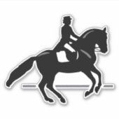 Elegante Dressage Rider Darstellend Pirouette Aufkleber (Vorderseite)
