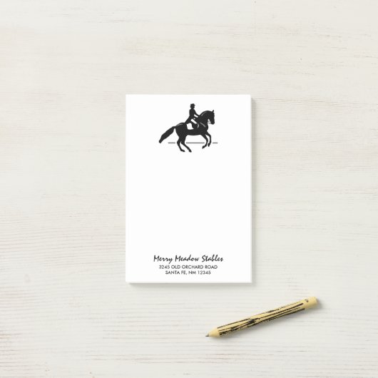 Elegante Dressage Rider Darstellend Pirouette Post-it Klebezettel (Auf Schreibtisch)