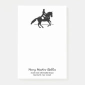 Elegante Dressage Rider Darstellend Pirouette Post-it Klebezettel (Vorderseite)