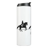 Elegante Dressage Rider Darstellend Pirouette Thermosbecher (Nach links gedreht)