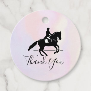 Elegante Dressur Rider auf einem Wasserfarben Dank Geschenkanhänger