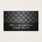 Elegante Drink Voucher Birds Monogram Black (Rückseite)