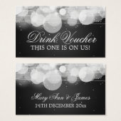 Elegante Drink Voucher Glow & Sparkle Schwarz (Vorne & Hinten)