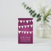 Elegante Drink Voucher Liebe Bejagungsmonogramm Ro Rabattkarte (Stehend Vorderseite)