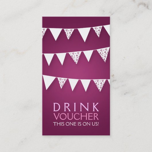 Elegante Drink Voucher Liebe Bejagungsmonogramm Ro Rabattkarte (Vorderseite)