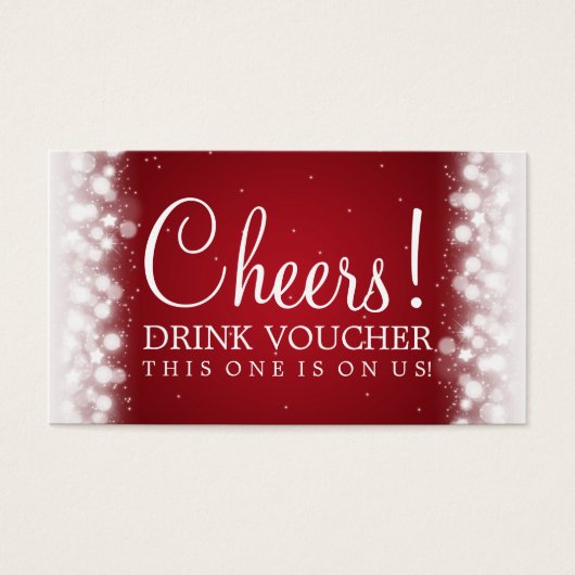 Elegante Drink Voucher Magic Sparkle Rot (Vorderseite)