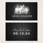 Elegante Drink Voucher Winter Deer Sparkle (Vorne & Hinten)