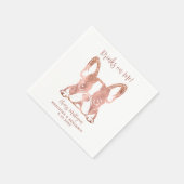 Elegante Drinks auf der französischen Bulldogge-Ro Serviette (Ecke)